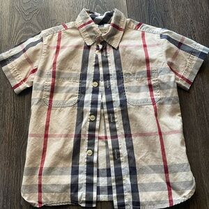 Burberry Red and Blue Casual Button Down Shirt